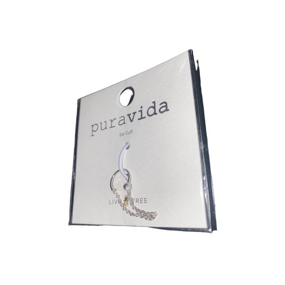 New Pura Vida Ear Cuff Silver - Picture 1 of 3